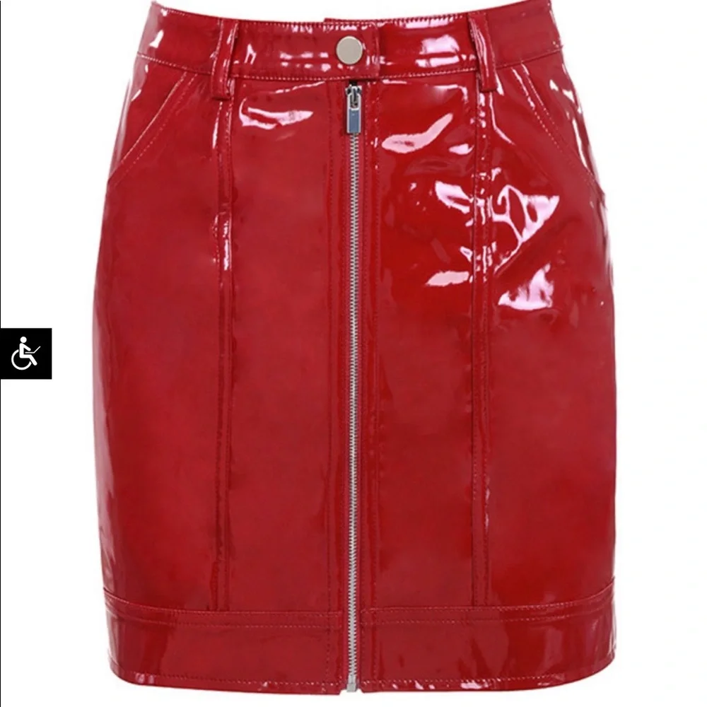 Mistress Rocks patent latent leather skirt! Available in Red & Black - Picture 2 of 3
